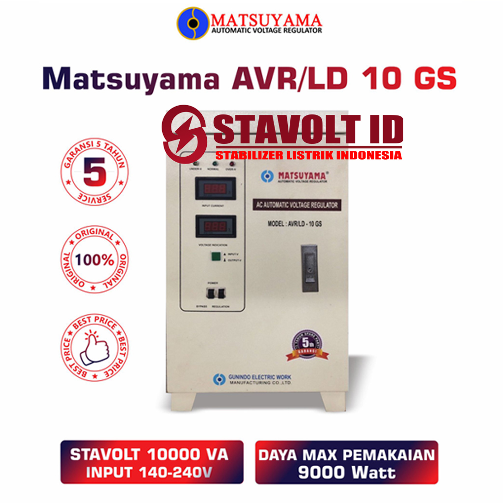 Stavolt Matsuyama 10000VA - AVR - LD - 10 GS Stavolt Matsuyama 10000VA - AVR - LD - 10 GS