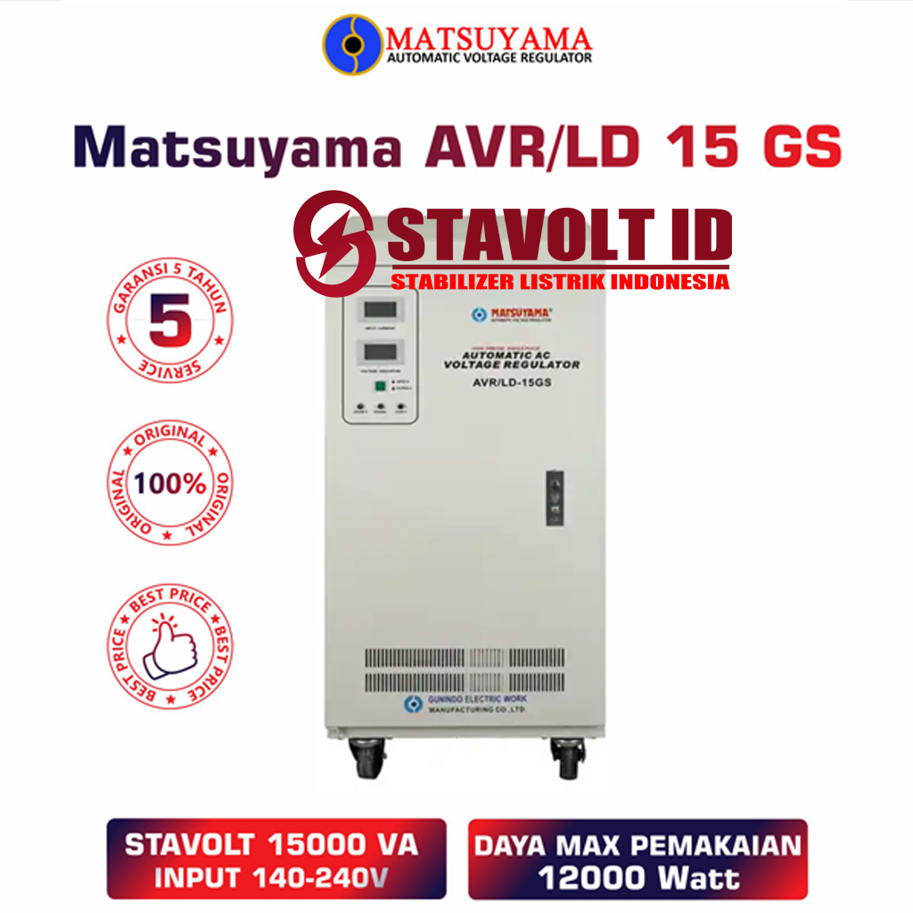Stavolt Matsuyama 15000VA - AVR - LD - 15 GS Stavolt Matsuyama 15000VA - AVR - LD - 15 GS